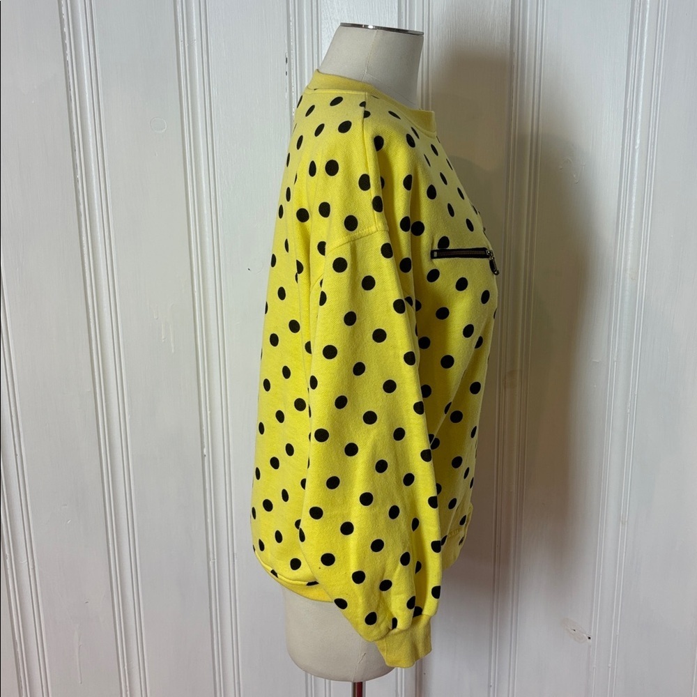 Vintage SHIMO Polka Dot Button-Front Sweatshirt - Size Small - Picture 2 of 8